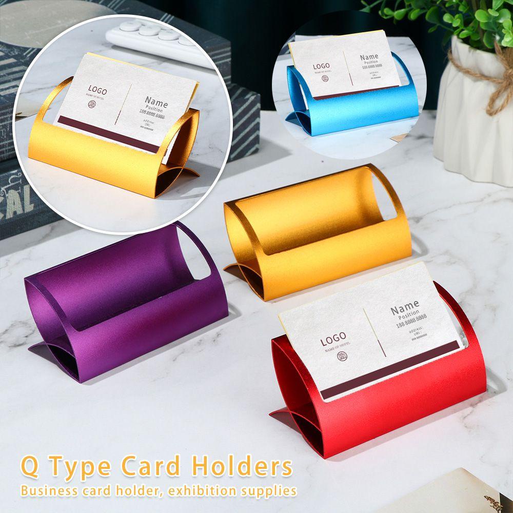 R-klip Stand Holder Kartu / Memo Bentuk Q Untuk Meja Kantor