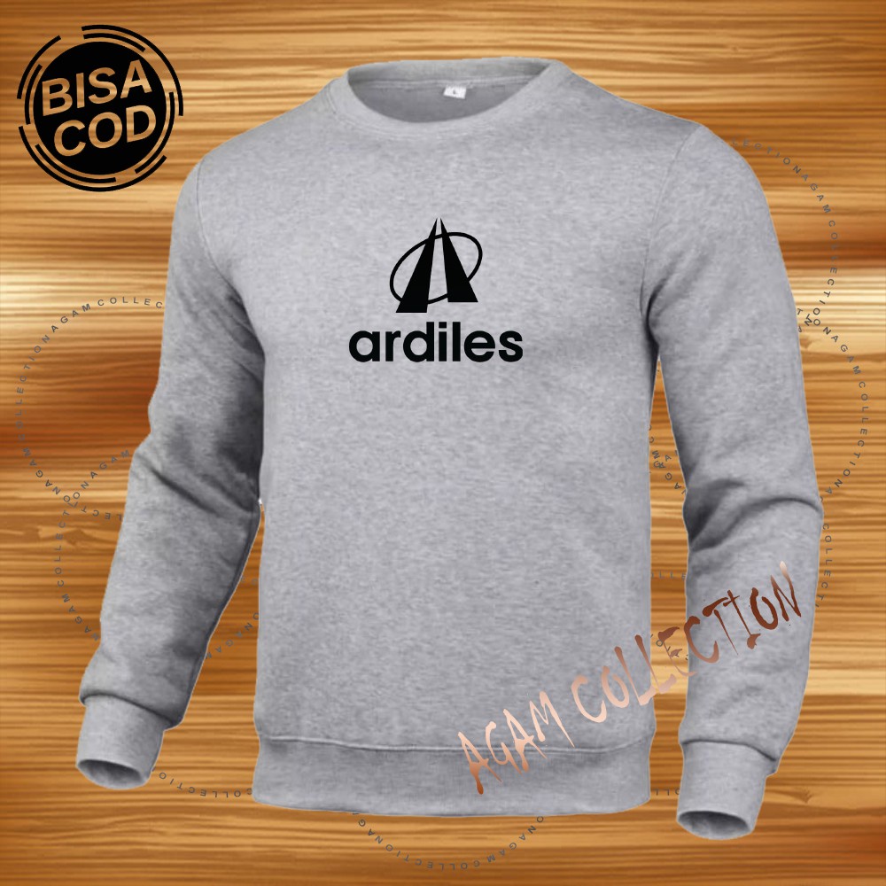 Agam collection Sweater Distro Ardiles Premium Text Hitam Pria Wanita