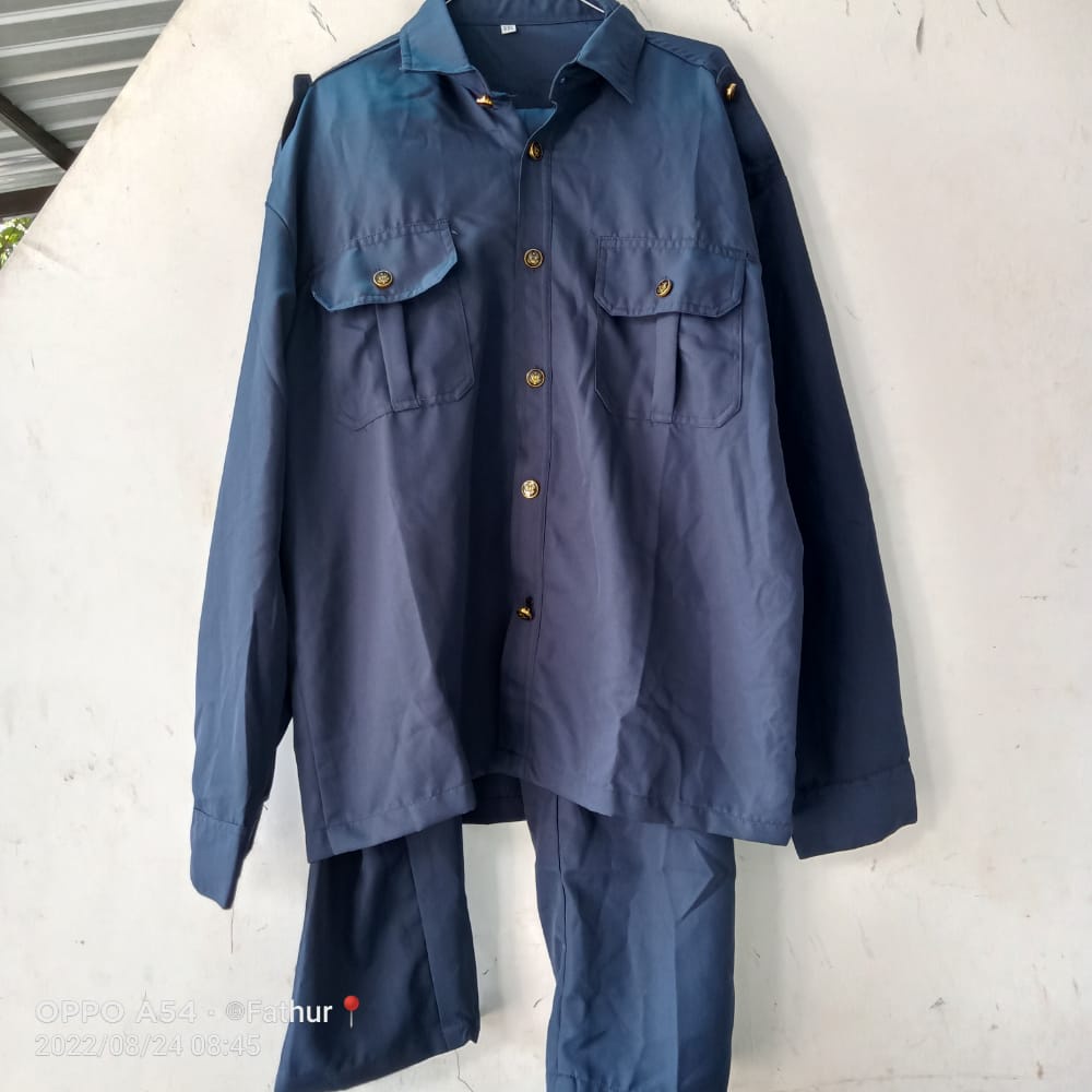 SAFARI LENGAN PANJANG HITAM NEVY SERAGAM SAFARI PANJANG HITAM NEVY SERAGAM SUPIR SETELAN SAFARI PANJ