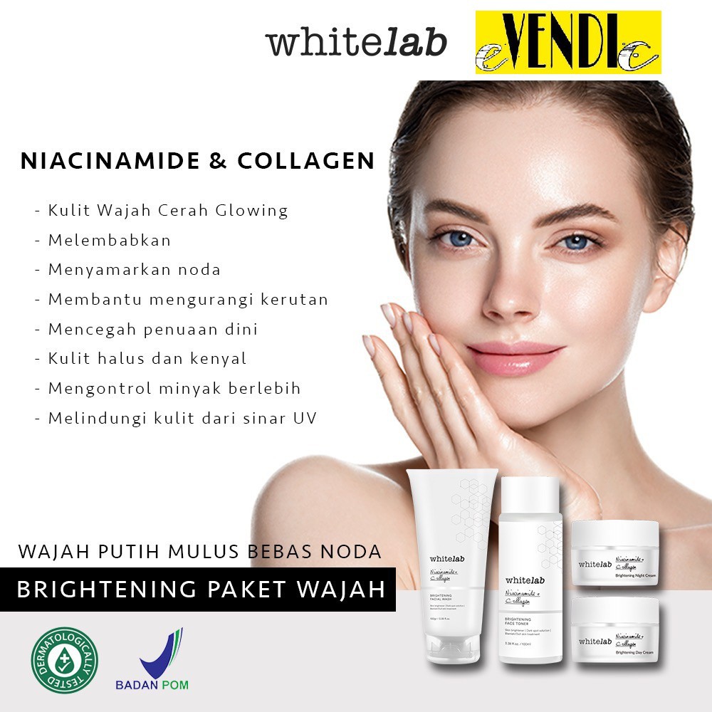 Whitelab Serum White Lab Day Cream Night Facial Wash Toner Serum Essence Body Lotion Underarm Peeling Masker HeartLeaf Mugwort/ BAMBOO MASK facewash acne