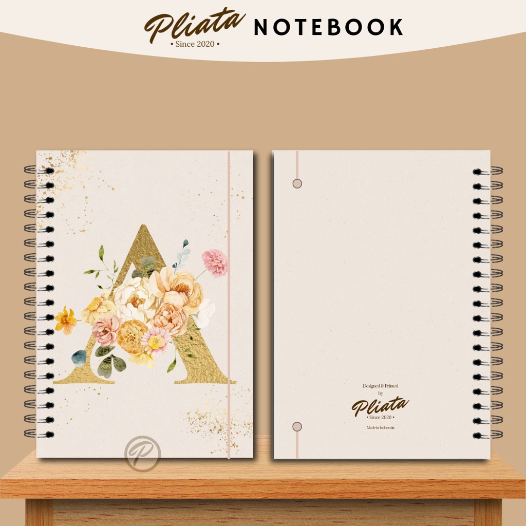 PLIATA NOTEBOOK SPIRAL - GOLD A-E - Softcover Doft Aesthetic Book Buku Tulis