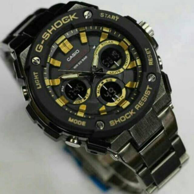 NEW JAM TANGAN PRIA CASIO G-SHOCK REZIM RANTAI BALCK GOLD