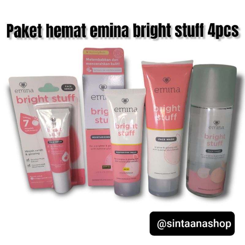 Paket Emina Bright Stuff 4pcs | Emina Paket Skincare | Emina Bright Stuff Series