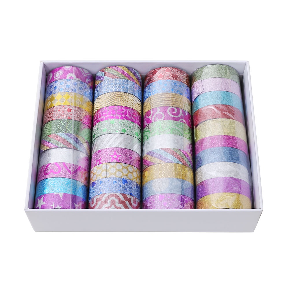 12 / 40PCS Tape Glitter Warna Pelangi Untuk Dekorasi DIY