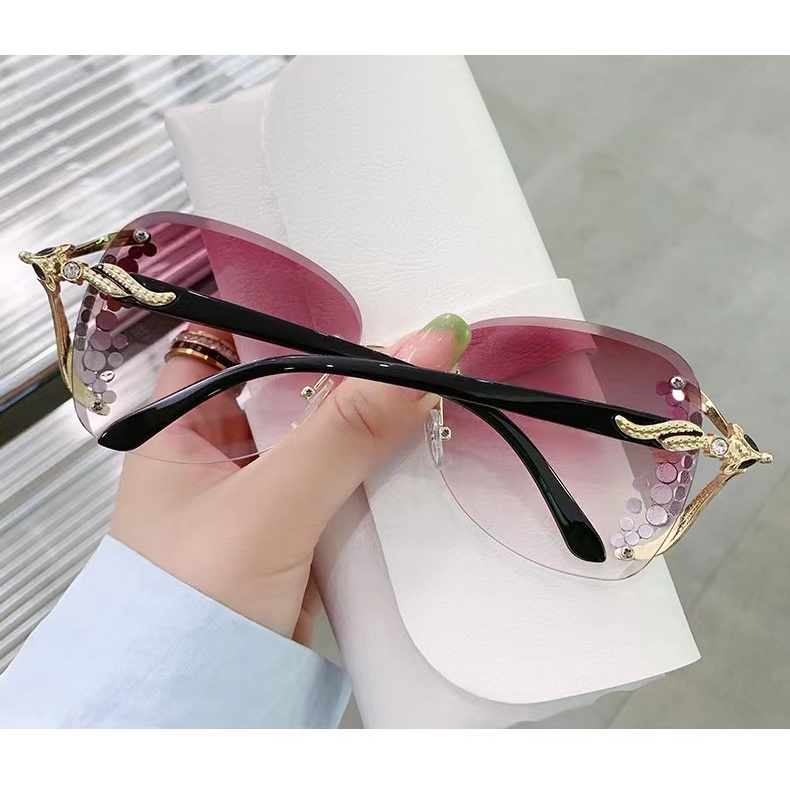 Rowling(ka-173)Kacamata  Hitam Terbaru Wanita No Frame Titanium Diamond Style Kacamata Fashion Murah/Kacamata Sunglasses Import Wanita Kacamata Fashion