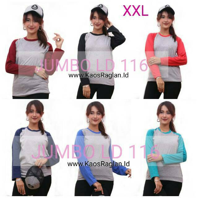 JUMBO XXL BIGSIZE Baju  Reglan  Kaos Polos  Kaos Lengan 