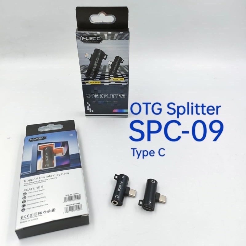 Splitter type c otg sambungan Headset Type C jack audio 3.5mm Splitter Usb C Original Fleco