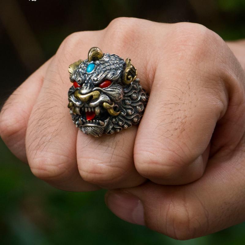 Cincin Model Terbuka Gaya Retro China Untuk Pria