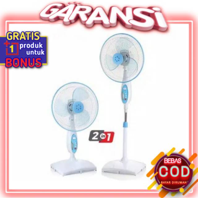 Kipas Angin Maspion 16 Inch Desk Fan Dan Stand Fan 2In1 Ex - 167 S Bisa Berdiri Dan Duduk Dimeja