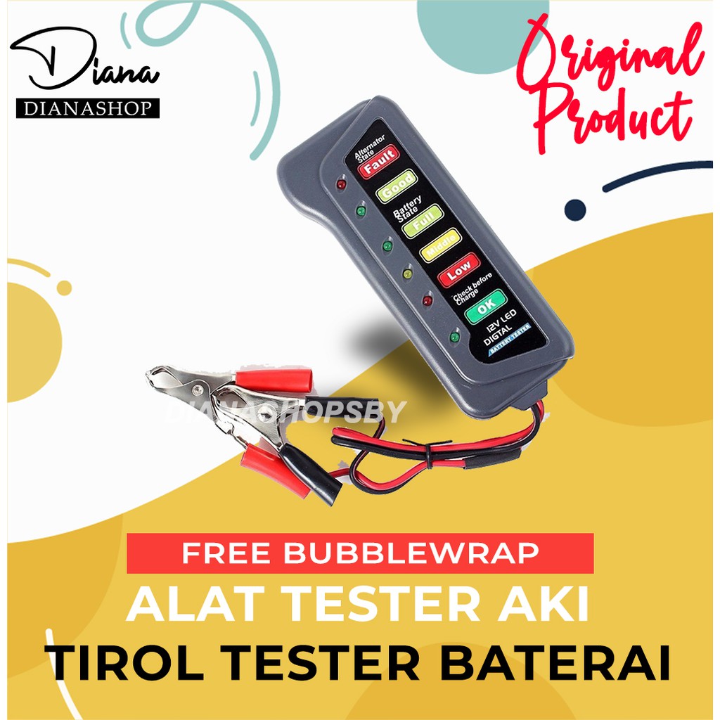 Alat Cek Aki Mobil Motor Tirol Tester ACCU Aki Baterai 12V