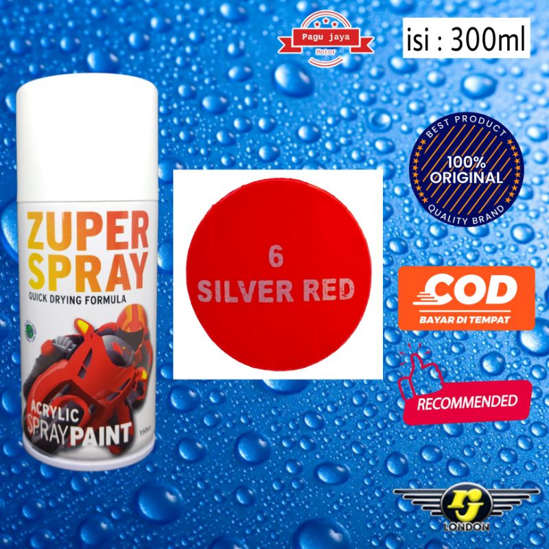 cat semprot silver red merah 300cc zuper spray pilok pilox pylox