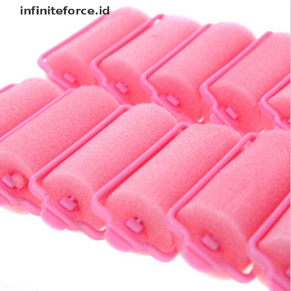 (Infiniteforce.Id) 12pcs / Kantong Rol Pengeriting Rambut Bahan Spons Foam