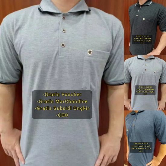 (A8) Baju Kerah Pria/Kaos Kerah Pria Polos Jumbo Size L XL 2XL 3XL