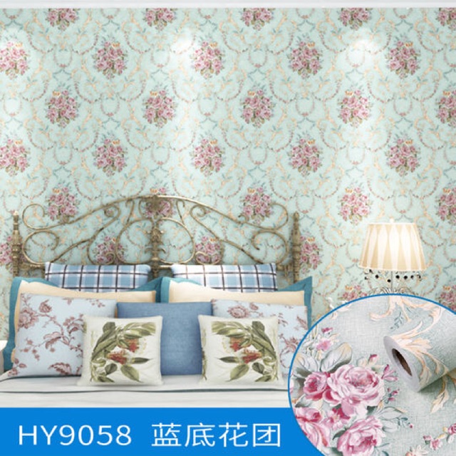 Wallpaper Dinding / Wallpaper Sticker Batik Tosca Shabby