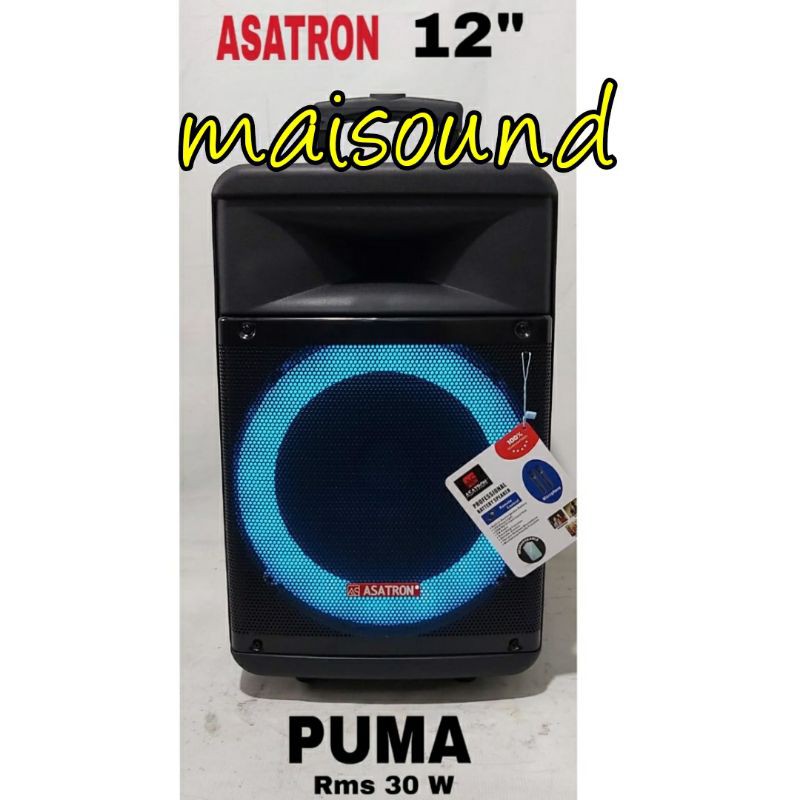 SPEAKER ASATRON PUMA 12 INCH PORTABLE MEETING BLUETOOTH FREE MIC
