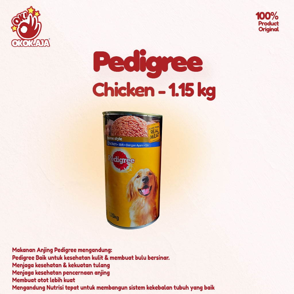 Makanan Anjing basah premium PEDIGREE Kaleng 1,15kg - Premium Dogfood murah