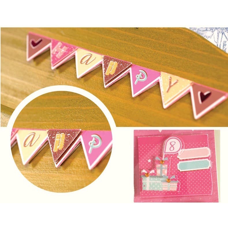 Scrapbook 3D Sticker - Triangle Happy Banner