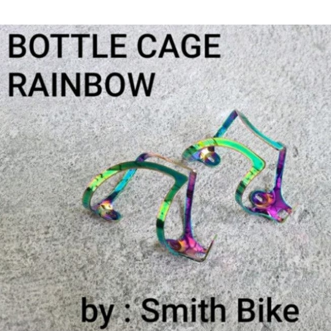 bottle cage alloy rainbow tempat bidon rak botol sepeda pelangi botol air minum sepeda bisa mtb roadbike balap road bike seli lipat folding bike