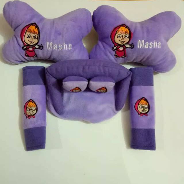 Bantal Mobil / Bantal Leher mobil 3in1 Masha  Aksesoris Mobil