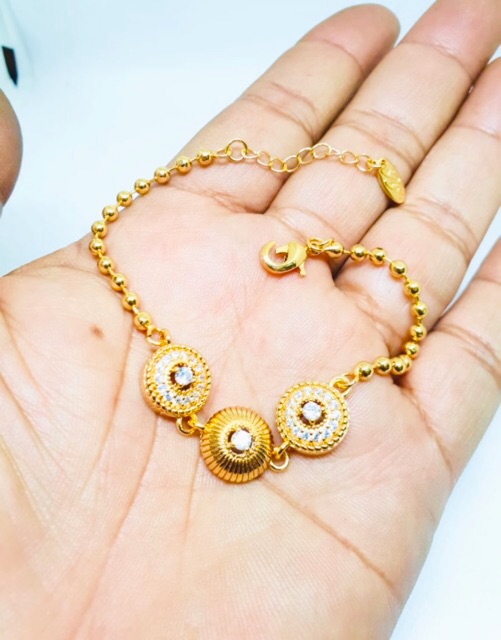 Gelang tangan wanita gelang bulat bulat gelang permata lapis emas replika emas