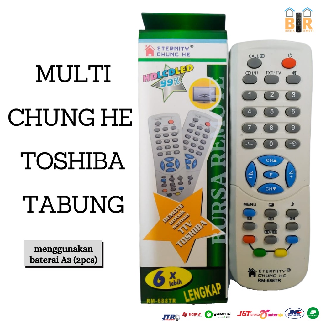 REMOT / REMOTE TV MULTI TABUNG LCD LED TOSHIBA CHUNG HE RM-688TR