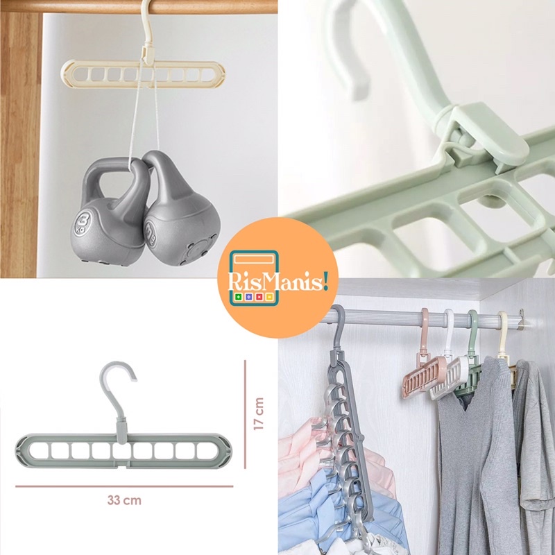 9 IN 1 MAGIC HANGER - Gantungan Baju Unik Rotasi 360 Praktis Serbaguna Murah Hemat Tempat Jemuran