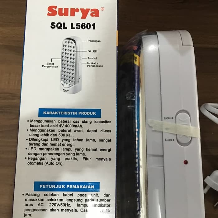 Emergency LED Banyak 56LED Tahan 12 Jam Surya SQL L5601 Cas