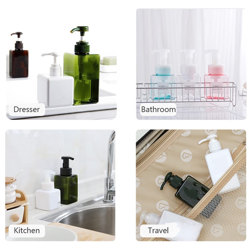 450ml Portable Empty Pump Bottle / Travel  Liquid Soap Dispenser / Soap Foaming Mousses Refillable Bottles