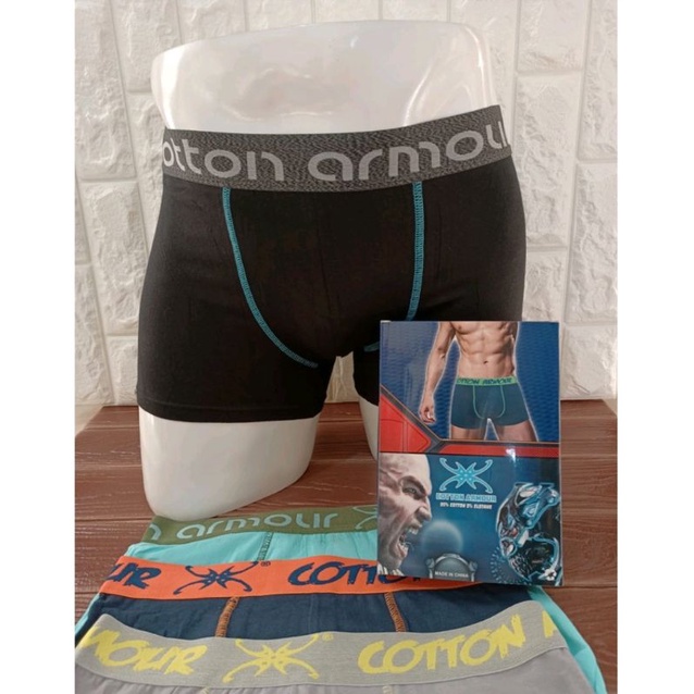 3 PCS CELANA DALAM BOXER PRIA COTTON ARMOUR PREMIUM