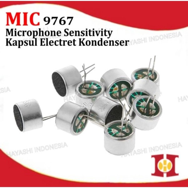 Mic 9767 9x7mm 2 Pins Capacitive Capsule Electret Microphone Condenser - 10pcs