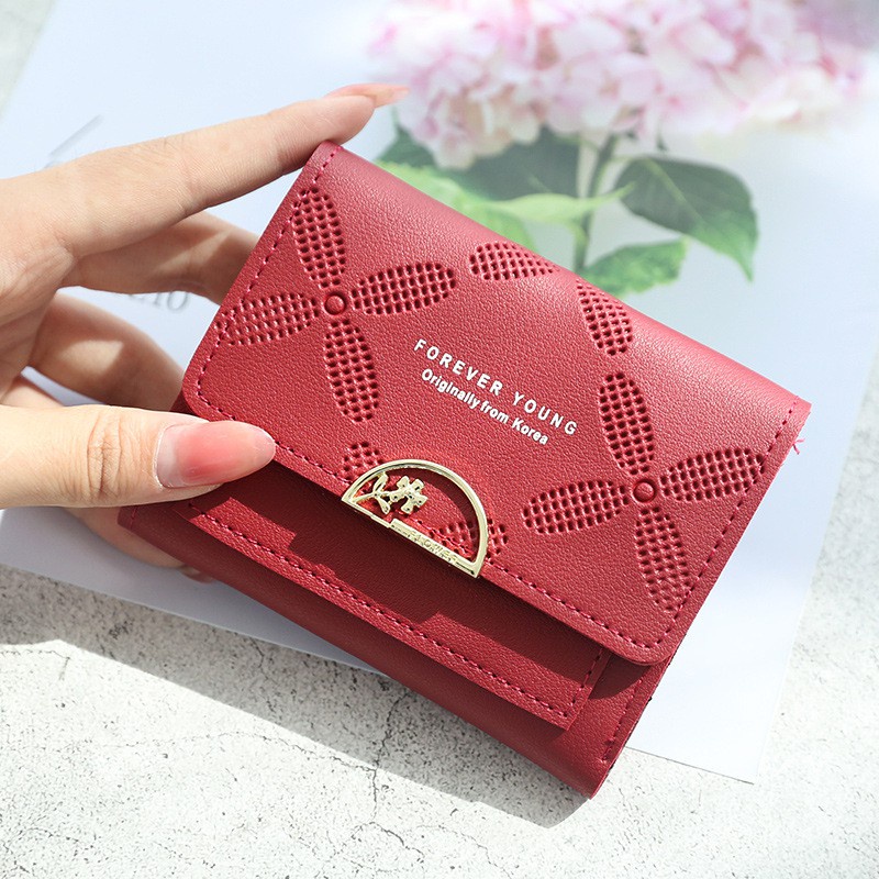 FY Dompet Wanita Motif Bunga Ala Korea Real Pict Dompet Lipat Mini Import