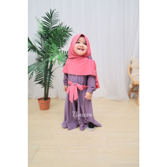Jumpsuit by Zhavira Warna Soft Lavender Dustypink - Jumpsuit Bayi Balita Anak Perempuan