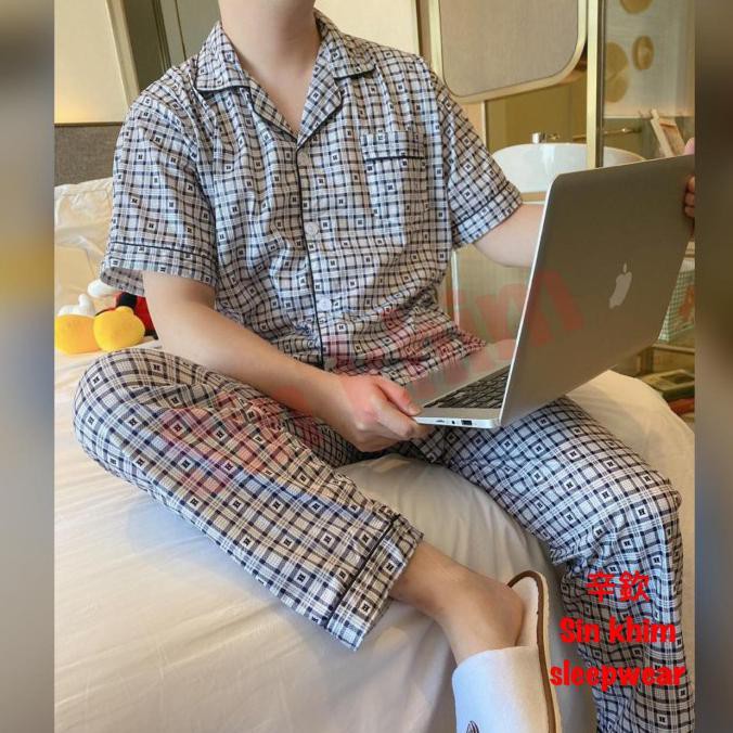 Baju Tidur Import Piyama Pria Dewasa Motif Kotak - Kotak 1, Xl