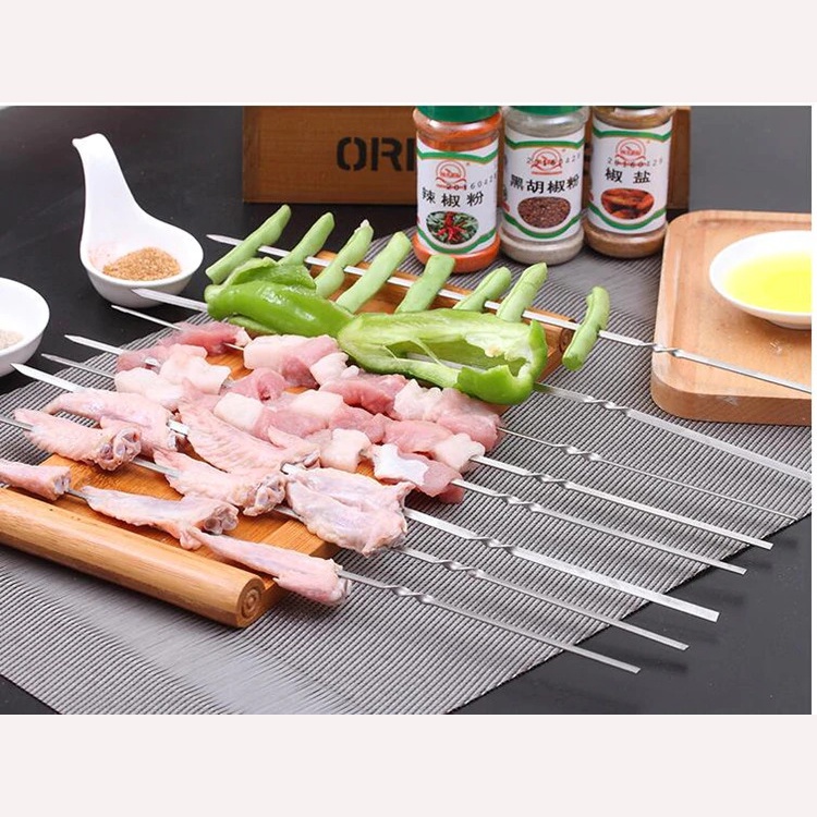 Tusuk Sate Stainless Steel 1Pcs Barbeque Reusable Cooking Tusukan Sate