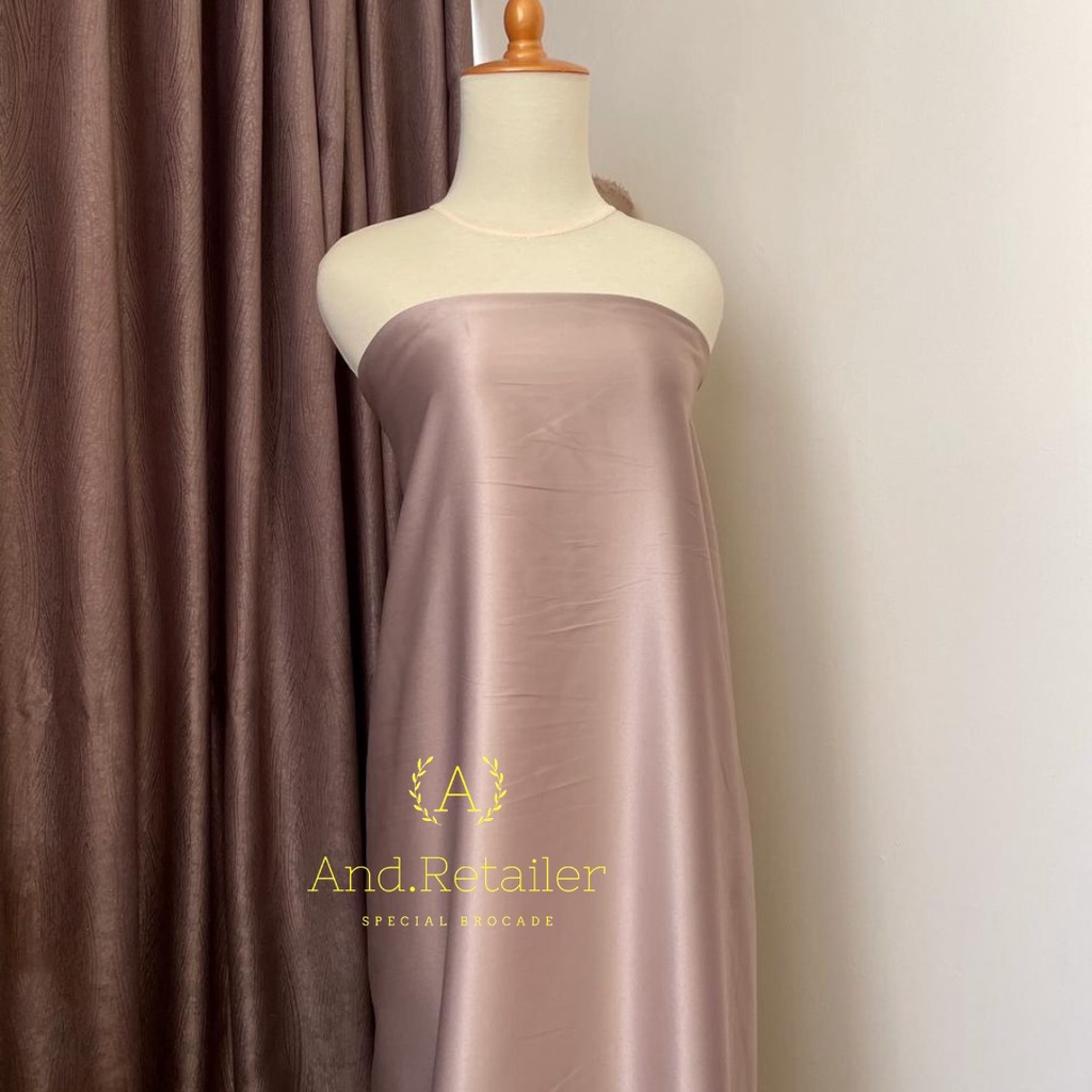 Bahan Kain  Satin Velvet Premium Warna Mocca Bahan Furing Seragaman Bridesmaid Backdrop Background Foto Aestetik