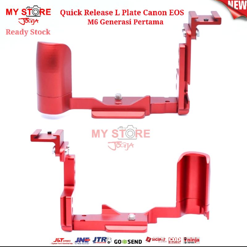 Quick Release L Plate EOS M6 Vertical Bracket Hand Grip with 2 Cold Shoe Body Camera Canon EOS-M6