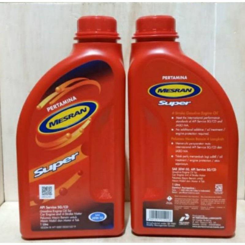Oli Mesran Super 1lt Oli Mesran 1 Liter 20-50 bensin Oli Pertamina Mesran Super 20-50 1 Liter