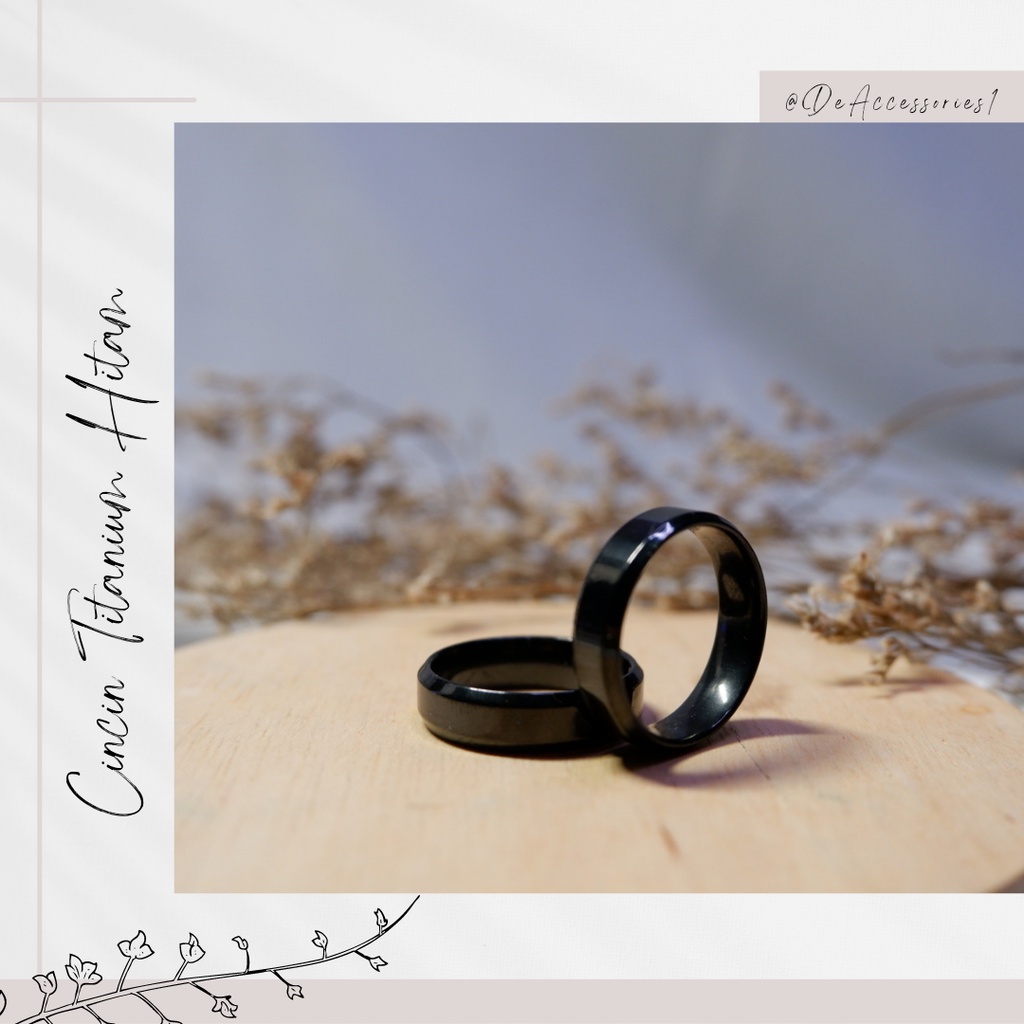 Cincin Hitam / Cincin Titanium Hitam / Cincin Hitam Anti Karat
