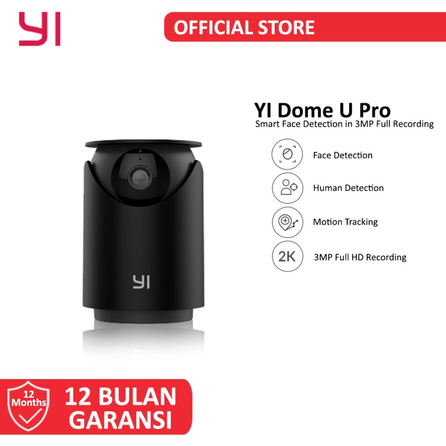 CCTV Xiaomi Yi Dome U Pro 3MP 2K Face Detection IP Camera Garansi 1th