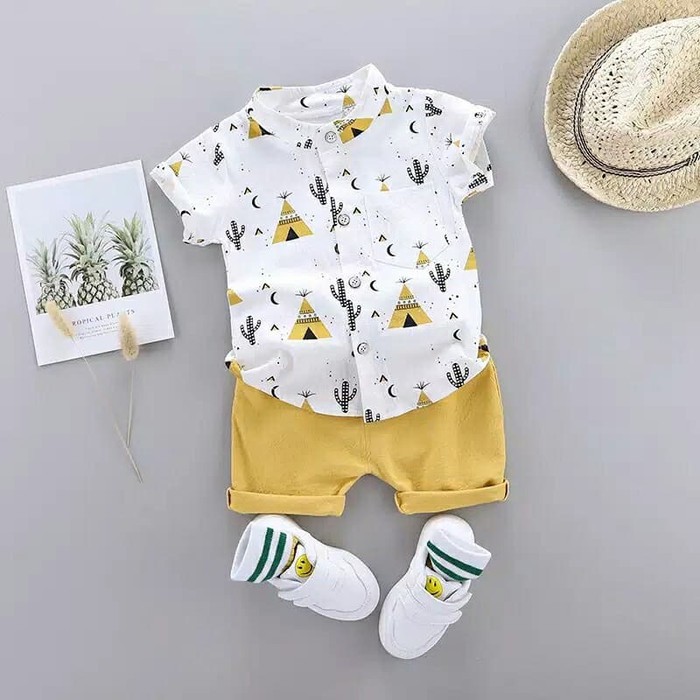 BAJU SETELAN ANAK LAKI LAKI SET 3IN1 FISH KID BAHAN BAJU SETELAN ANAK LAKI LAKI SET 3IN1 FISH KID BAHAN
