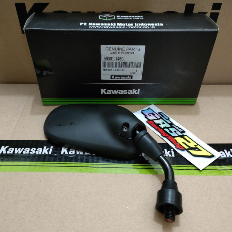 SPION NINJA R SS 150 MIRROR ASSY SET SEPASANG KIRI KANAN ORI ORIGINAL KAWASAKI-Kanan