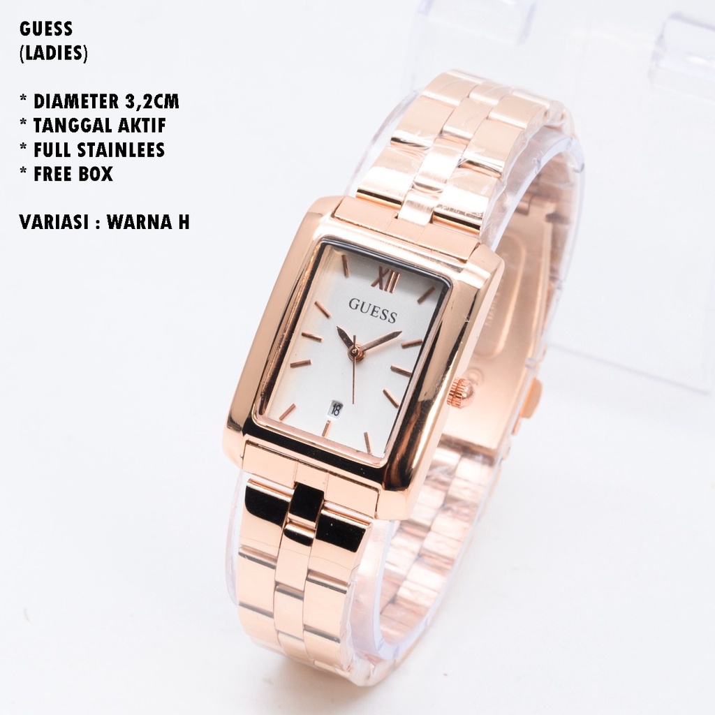 JAM TANGAN WANITA GUESS RANTAI BODY SEGI TANGGAL AKTIF