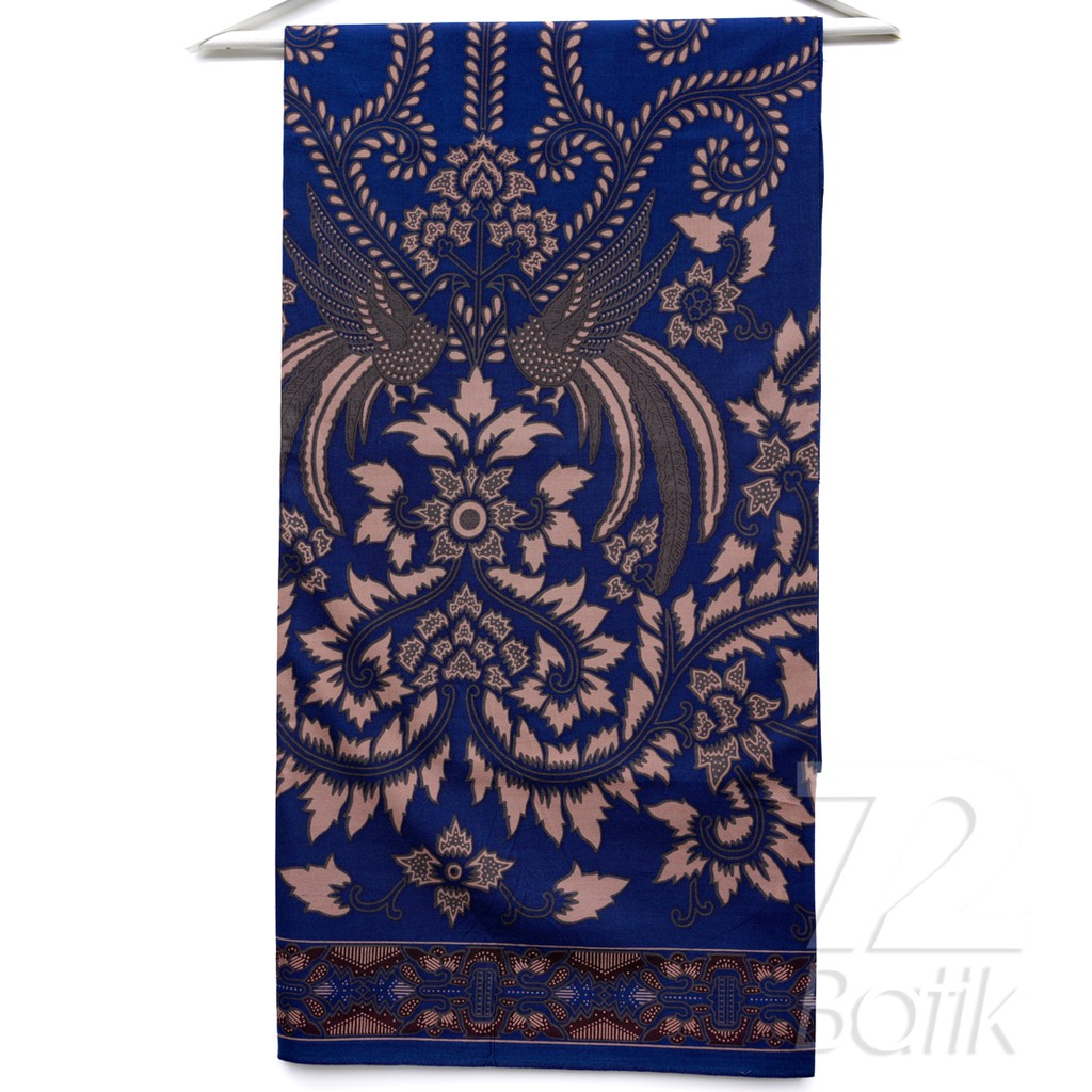 KAIN BATIK PREMIUM Bahan Katun Motif Burung Cokrominoto Warna Biru Dongker Dark Blue 725959 Cap 72 Jarik Jarit Samping Kebat Panjang Batik Katun Modern Premium Bahan Seragam Batik Pernikahan Kantor Keluarga Murah Kamen Jadi Batik Bali Lembaran