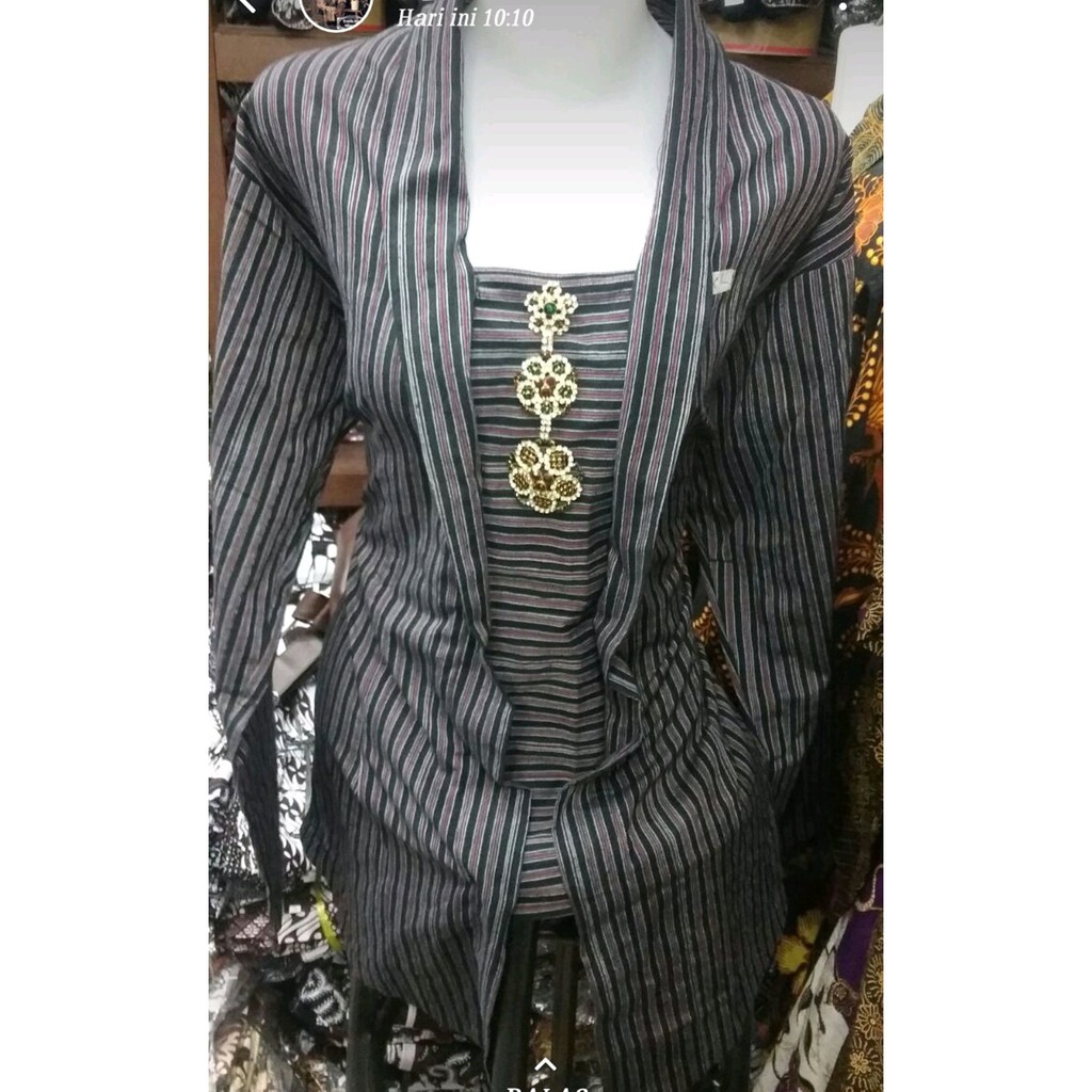 kebaya lurik tenun alusan warna ungu