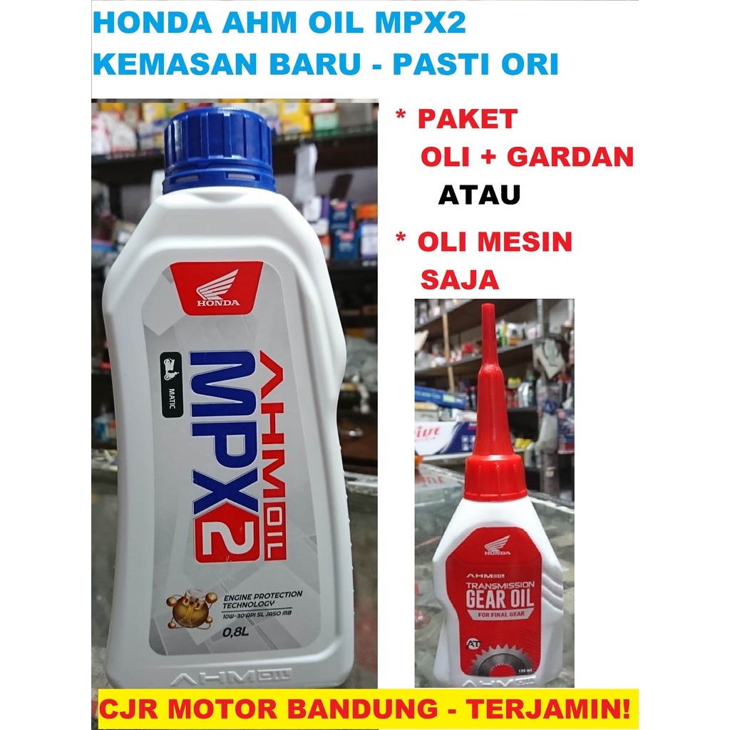 PAKET OLI HONDA AHM MPX2 dan GEAR oli mesin motor matic honda beat vario scoopy MPX 2