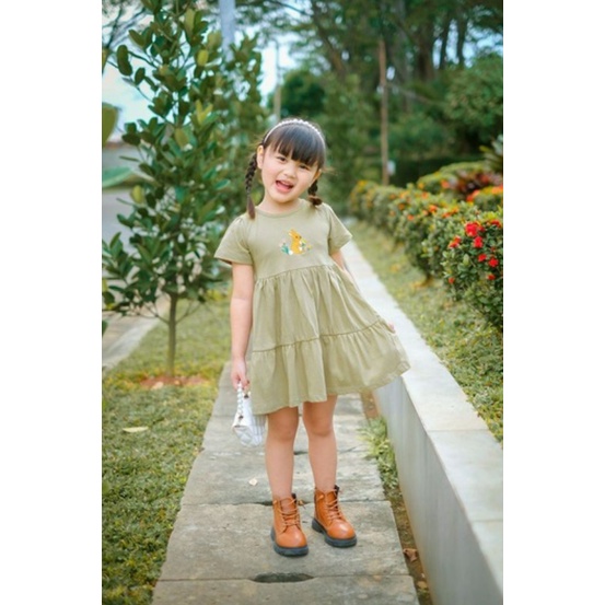 Dress Rabbit Anak 1-5 Tahun Smilee Dress Layer Rabbit Anak Lucuna Dress Bordir CBKS P100