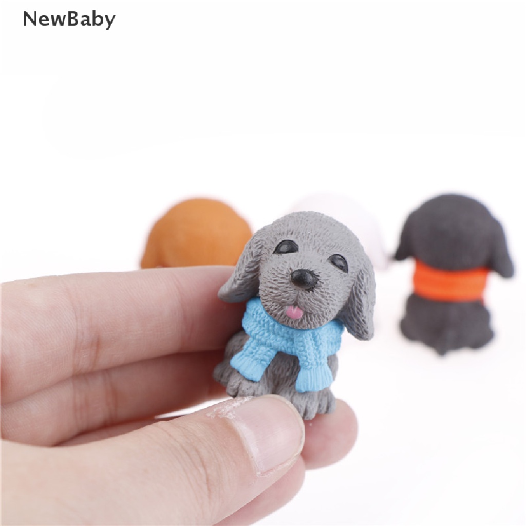 Newbaby 4pcs Miniatur Anjing Bahan Resin Untuk Dekorasi Taman Minifairy Gardenrumah Boneka