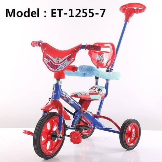 Sepeda Anak Tiga Roda Tricycle Exotic ET-1255-7 dengan dorongan dan pengaman