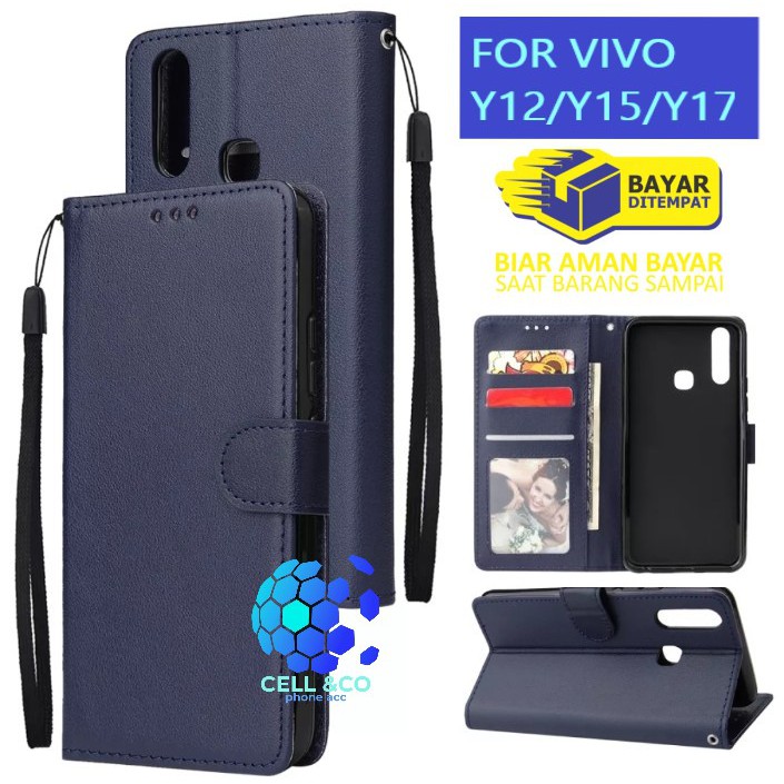 Flip cover VIVO Y12 Y15 Y17 Flip case buka tutup kesing hp casing flip case leather wallet