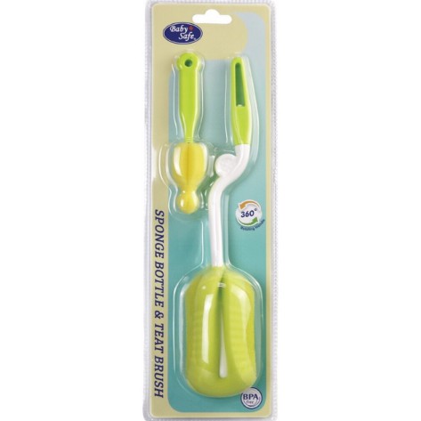 Baby Safe Sikat Pembersih Botol Spoon Sponge Bottle &amp; Teat Brush BS368